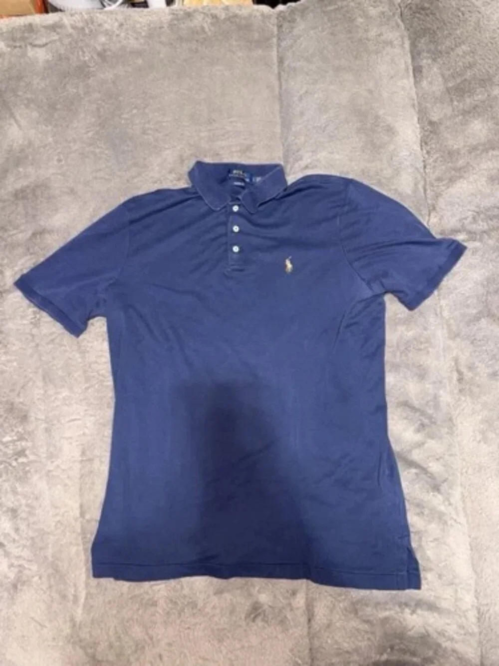 Polo Ralph Lauren Polo Shirt Mens Large Navy Cotton Mesh